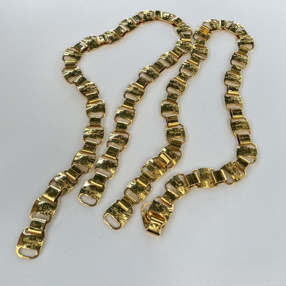 Salvatore Ferragamo Vara Two Gold Tone Chains Authentic Replacement 2 Chains